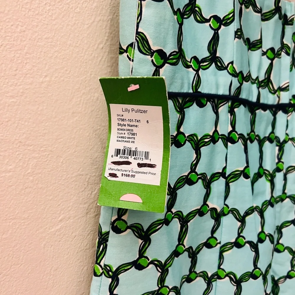 💚Lilly Pulitzer💚#Aqua and Black Geometric Dress - Picture 2 of 4